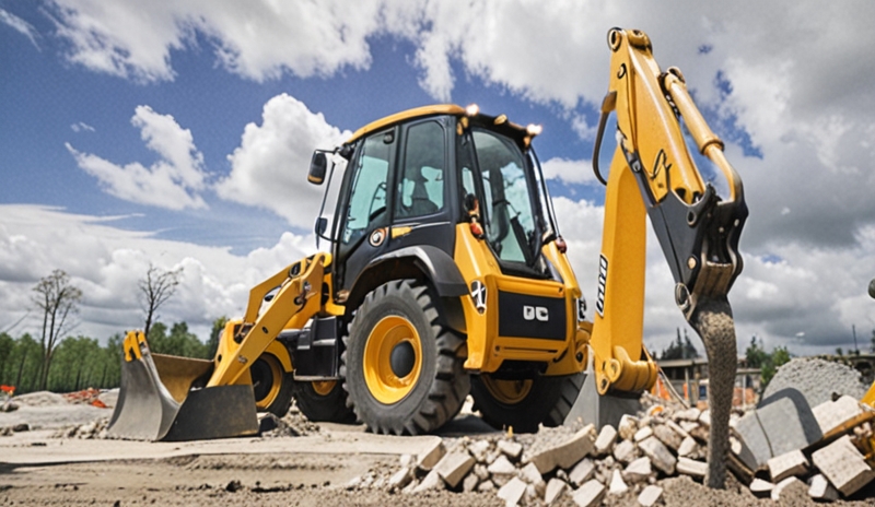 экскаватор-погрузчик JCB для ремонта дорог
